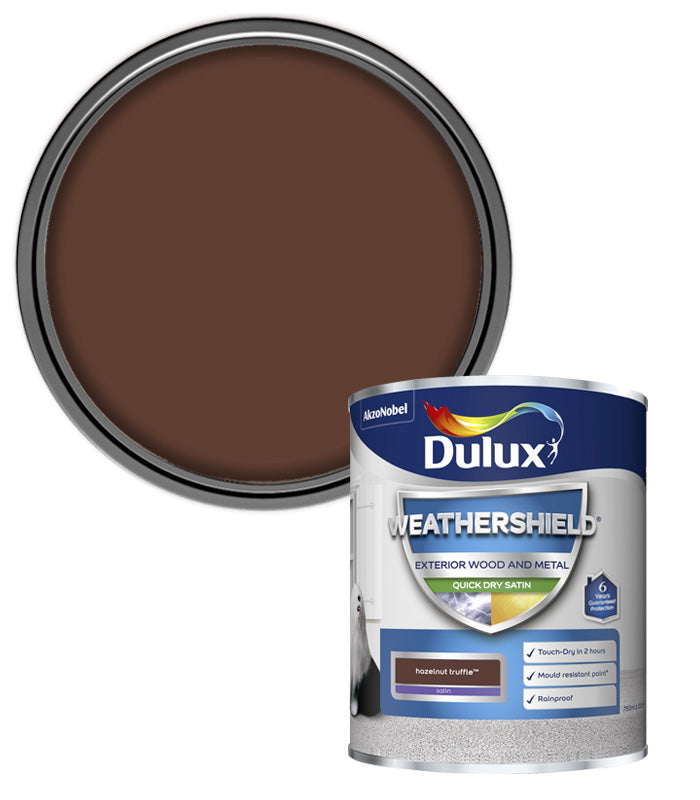 Dulux Retail Weathershield Exterior Satin Paint - Hazelnut Truffle - 750ml