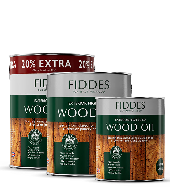 Fiddes - Exterior High Build Wood Oil - Contains UV Filters - 1L and 2.5L