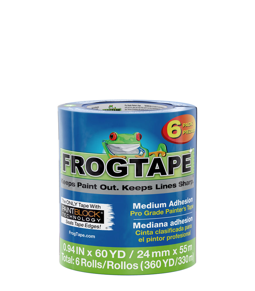 Frog Tape Pro-Grade Painters Masking Tape - 24mm x 55 metres - 6 Pack