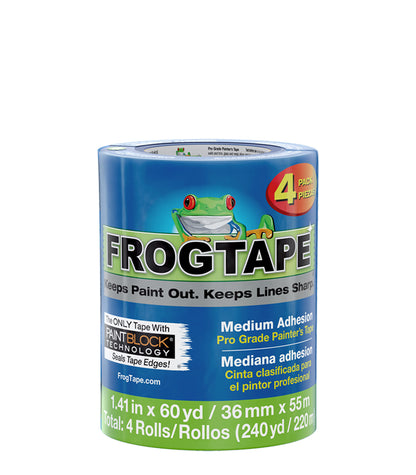 Frog Tape Pro-Grade Painters Masking Tape - 36mm x 55 metres - 4 Pack