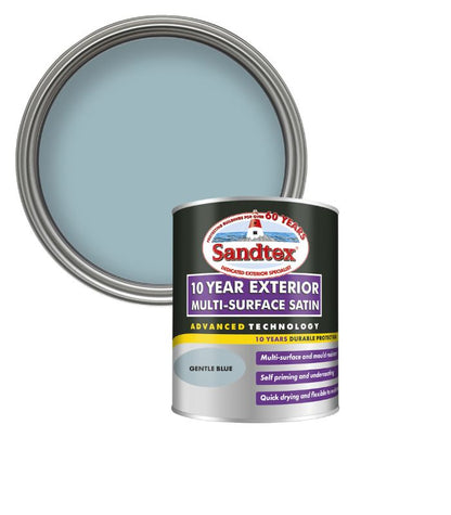 Sandtex 10 Year Exterior Multi Surface Satin - Gentle Blue - 750ml