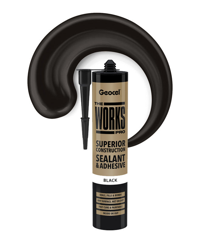 Geocel The Works Pro Sealant and Adhesive 290ml Cartridge - Black
