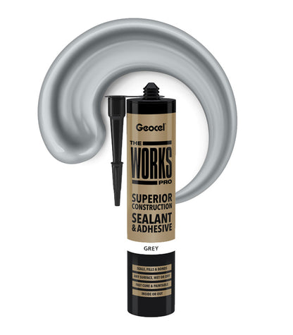 Geocel The Works Pro Sealant and Adhesive 290ml Cartridge - Grey