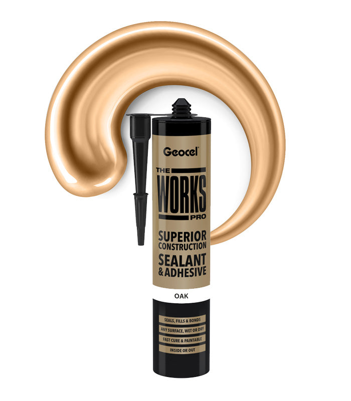 Geocel The Works Pro Sealant and Adhesive 290ml Cartridge - Oak