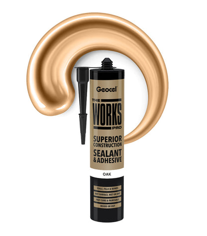 Geocel The Works Pro Sealant and Adhesive 290ml Cartridge - Oak