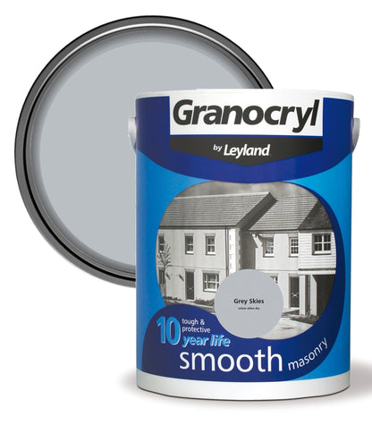 Granocryl Smooth Exterior Masonry Paint - 5L - Grey Skies
