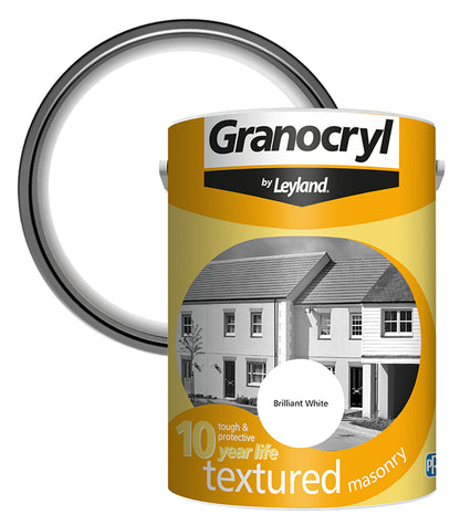 Granocryl Textured Exterior Masonry Paint - 5L - Brilliant White