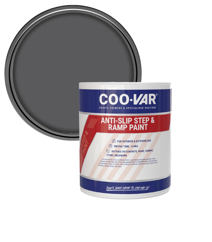 CooVar Anti Slip Step and Ramp Paint - Grey - 1 Litre
