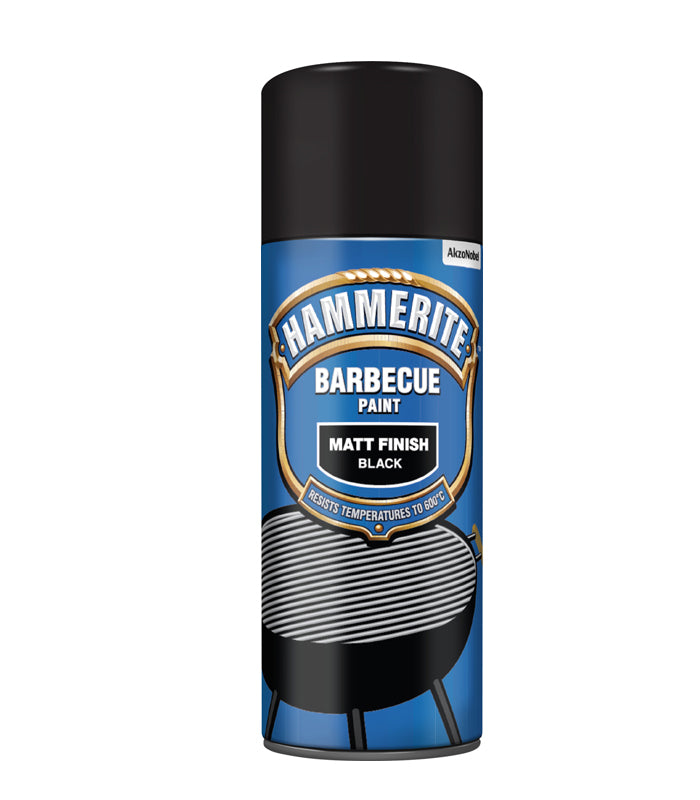Hammerite Barbecue Paint - Aerosol Spray Paint - 400ml - Matt Black