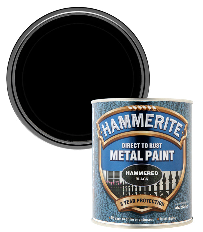 Hammerite - Hammered Direct To Rust Metal Paint - 750ML - Black