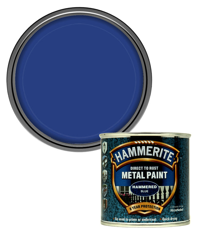 Hammerite - Hammered Direct To Rust Metal Paint- 250ML - Blue