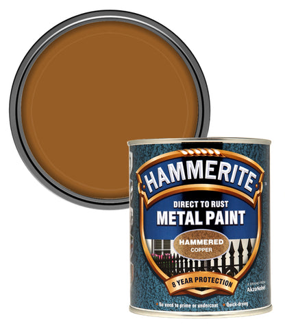 Hammerite - Hammered Direct To Rust Metal Paint - 750ML - Copper