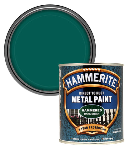 Hammerite - Hammered Direct To Rust Metal Paint - 750ML - Dark Green