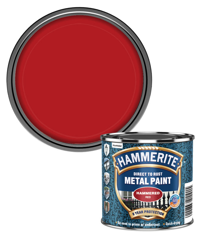 Hammerite - Hammered Direct To Rust Metal Paint- 250ML - Red