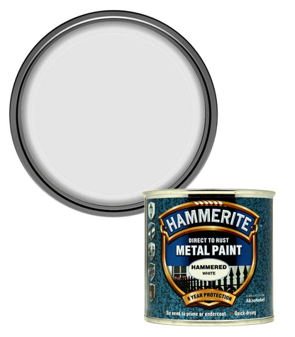 Hammerite - Hammered Direct To Rust Metal Paint- 250ML - White