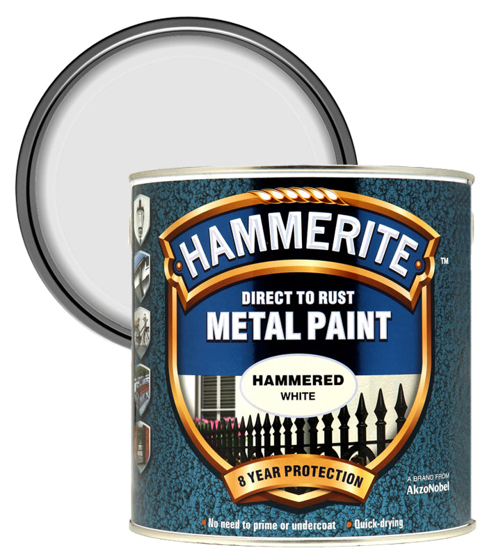 Hammerite - Hammered Direct To Rust Metal Paint - 2.5L - White