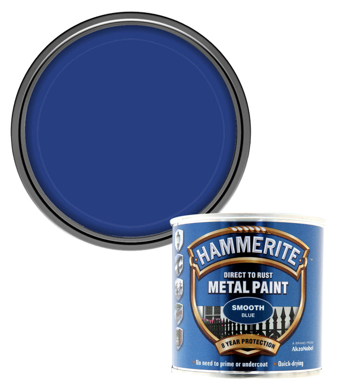 Hammerite - Smooth Direct To Rust Metal Paint - 250ML - Blue