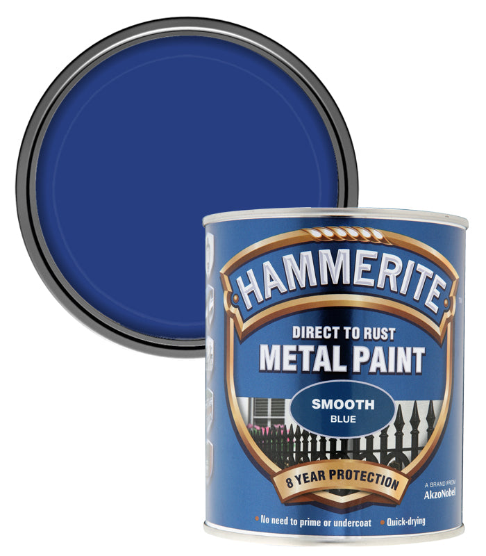 Hammerite - Smooth Direct To Rust Metal Paint - 750ML - Blue