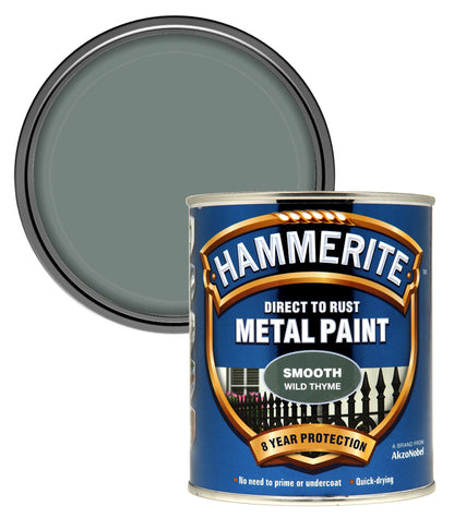 Hammerite - Smooth Direct To Rust Metal Paint - 750ML - Wild Thyme