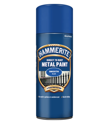Hammerite - Direct To Rust Smooth Aerosol Spray Paint- 400ML - Blue