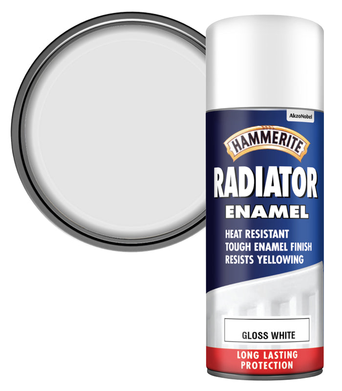 Hammerite - Radiator Aerosol Paint Gloss - 400ML - White