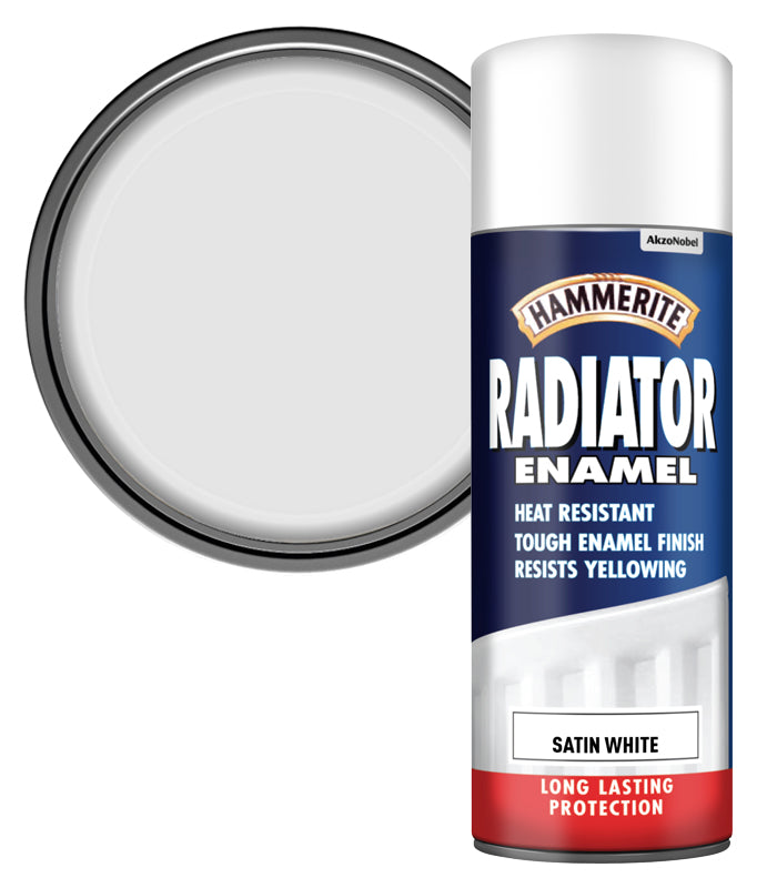 Hammerite - Radiator Aerosol Paint Satin - 400ML - White