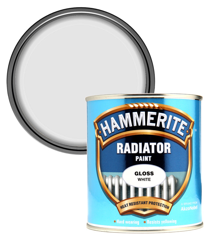 Hammerite - Radiator Enamel Paint Gloss - 500ml - White