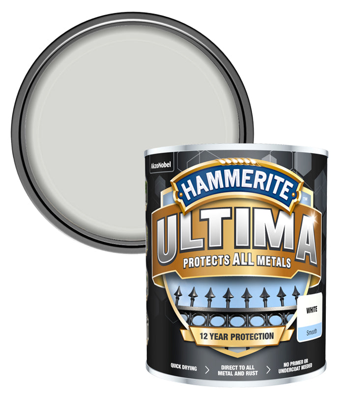 Hammerite Ultima Smooth Metal Paint - 750ml - White