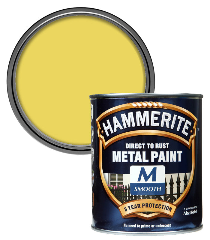Hammerite - Smooth Direct to Rust - 750ML - Dazzling Yellow