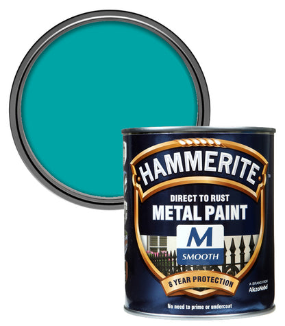 Hammerite - Smooth Direct to Rust - 750ML - Sheer Aqua