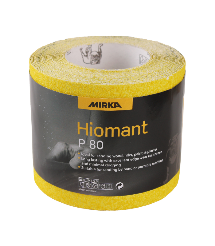 Mirka 115mm Yellow Hiomant Paper 5m Rolls - P80