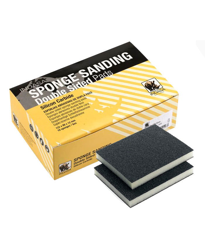 Indasa Abrasive Sponge Pads (Pack of 10) - 122 x 98 x 12mm