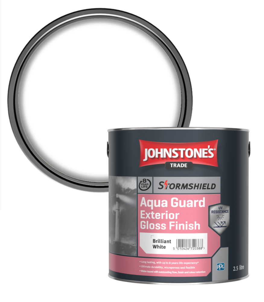 Johnstone’s Trade Stormshield Aqua Guard Exterior Gloss - Brilliant White - 2.5L