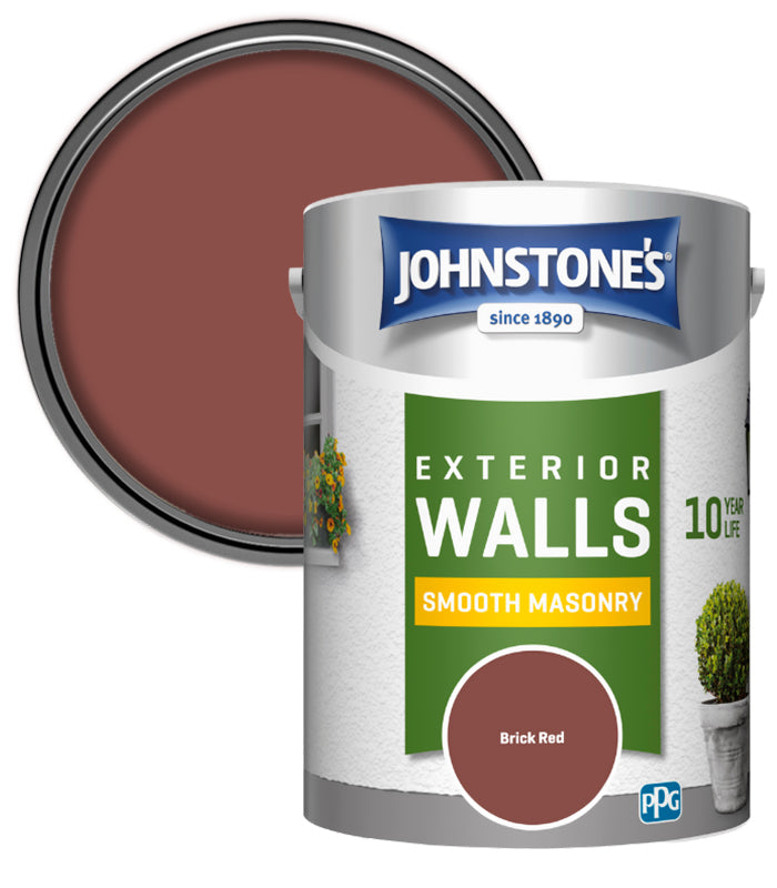 Johnstones Weatherguard Smooth Masonry Paint - 5 Litre - Brick Red