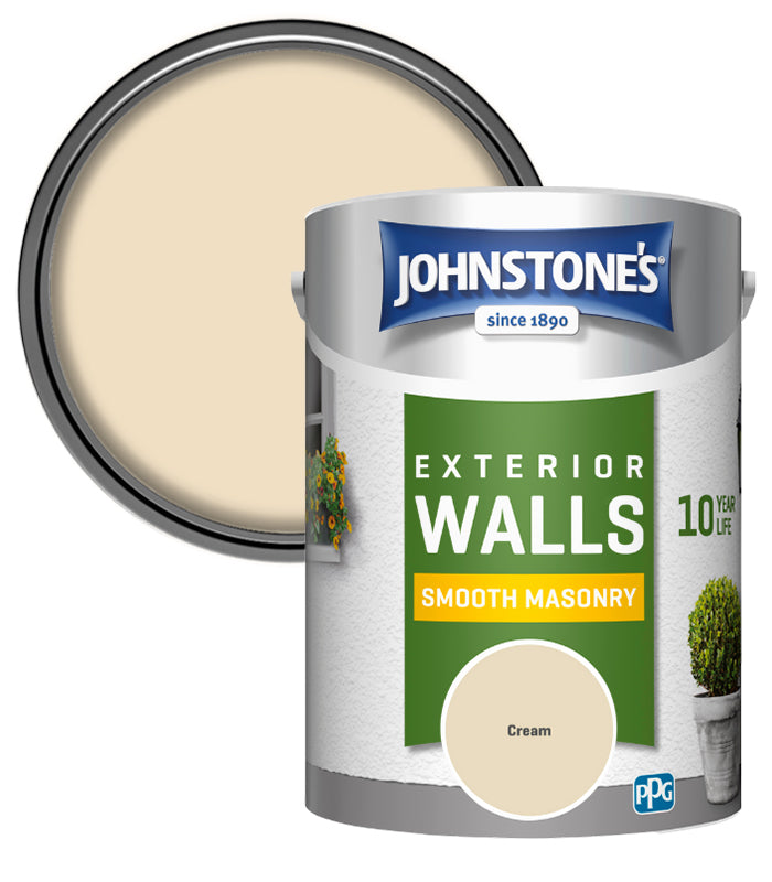 Johnstones Weatherguard Smooth Masonry Paint - 5 Litre - Cream