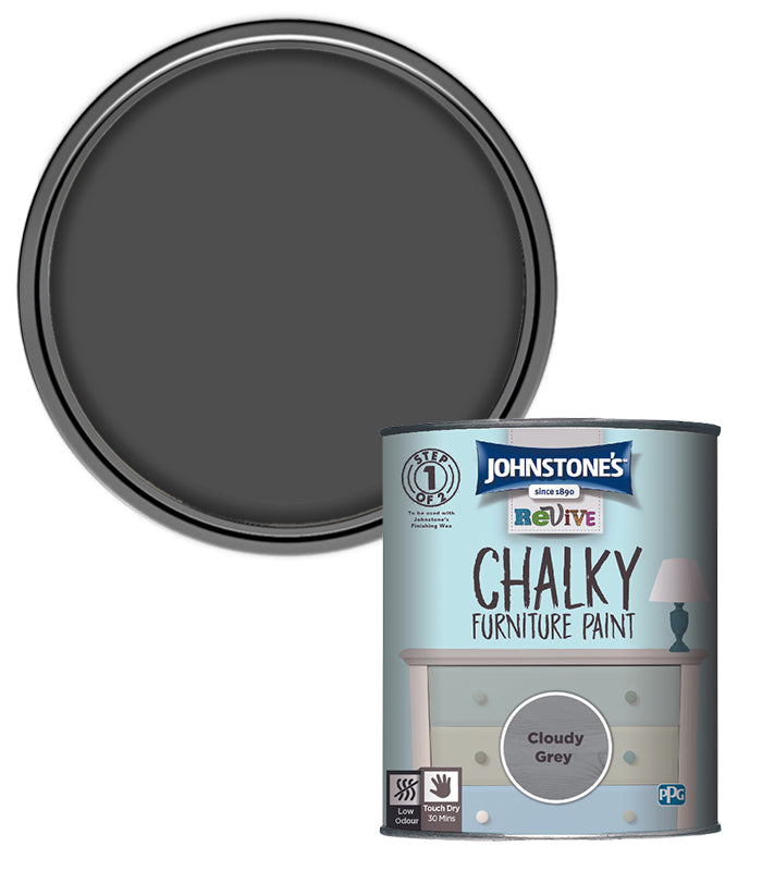 Johnstones Revive Chalky Furniture Paint - Cloudy Grey - 750ml