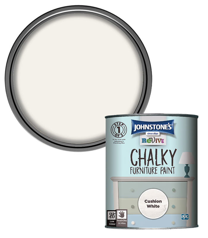 Johnstones Revive Chalky Furniture Paint - Cushion White - 750ml
