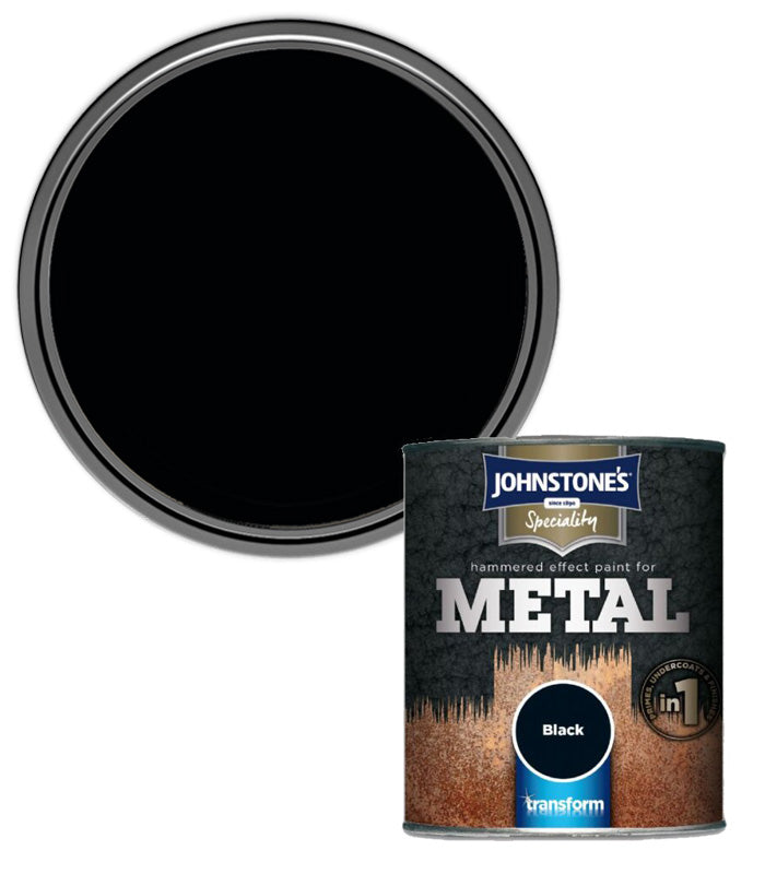 Johnstones Hammered Effect Metal Paint - Black - 750ml