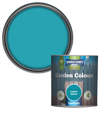 Johnstones Woodcare Garden Colours Paint - 1L - Lagoon Splash