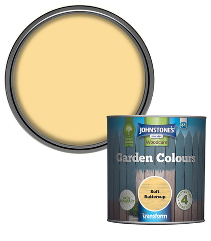 Johnstones Woodcare Garden Colours Paint - 1L - Soft Buttercup