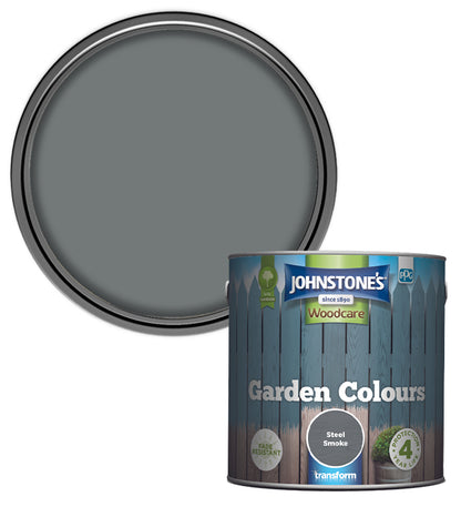 Johnstones Woodcare Garden Colours Paint - 1L - Steel Smoke