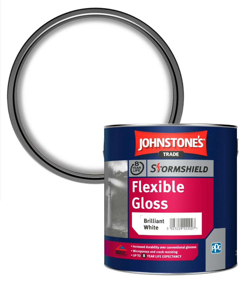 Johnstones Trade Stormshield Flexible Gloss - Brilliant White - 2.5 Litre