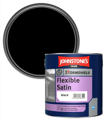 Johnstones Trade Stormshield Flexible Satin - Black - 2.5 Litre