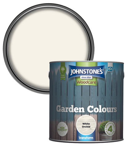 Johnstones Woodcare Garden Colours Paint - 2.5L - White Orchid