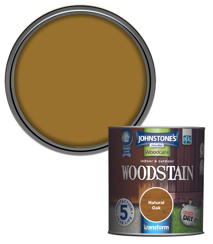 Johnstones Woodcare Indoor and Outdoor Woodstain Paint - 250ml - Natural Oak
