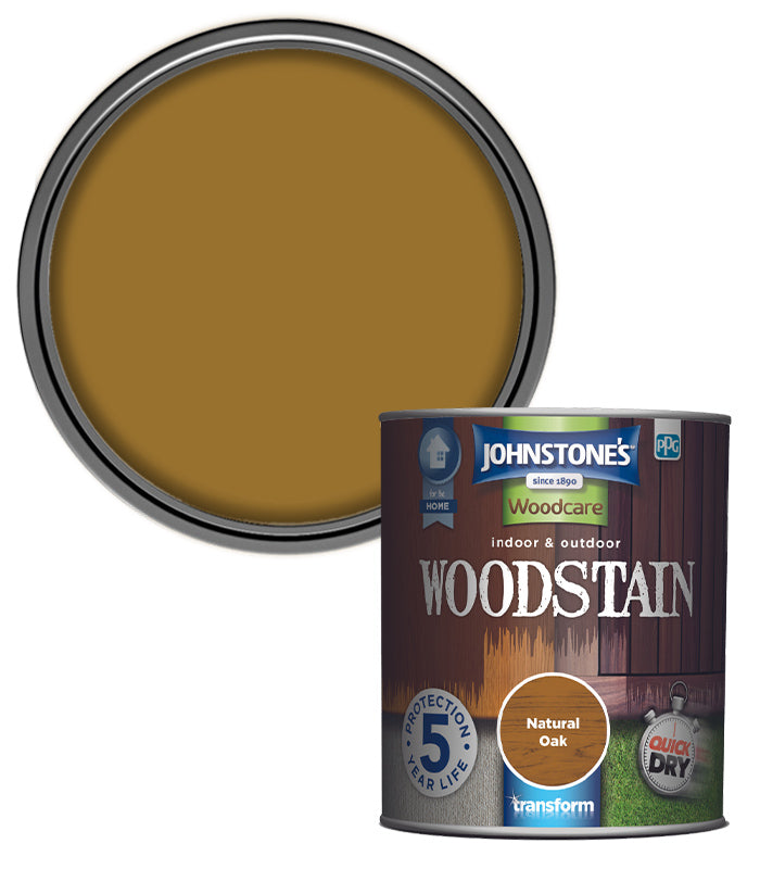 Johnstones Woodcare Indoor and Outdoor Woodstain Paint - 750ml - Natural Oak