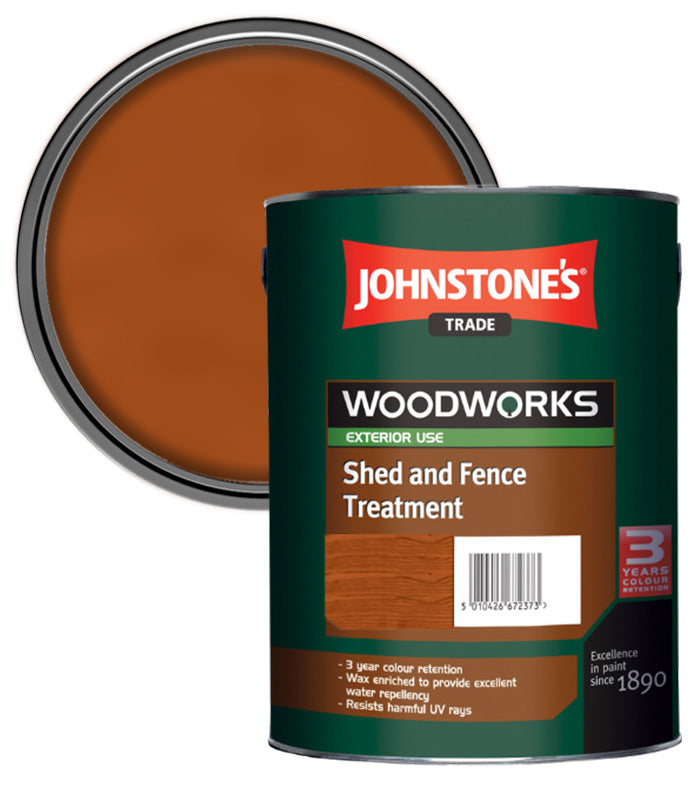 Johnstones Trade Woodworks Shed and Fence Paint  - 5 Litre - Acorn Gold