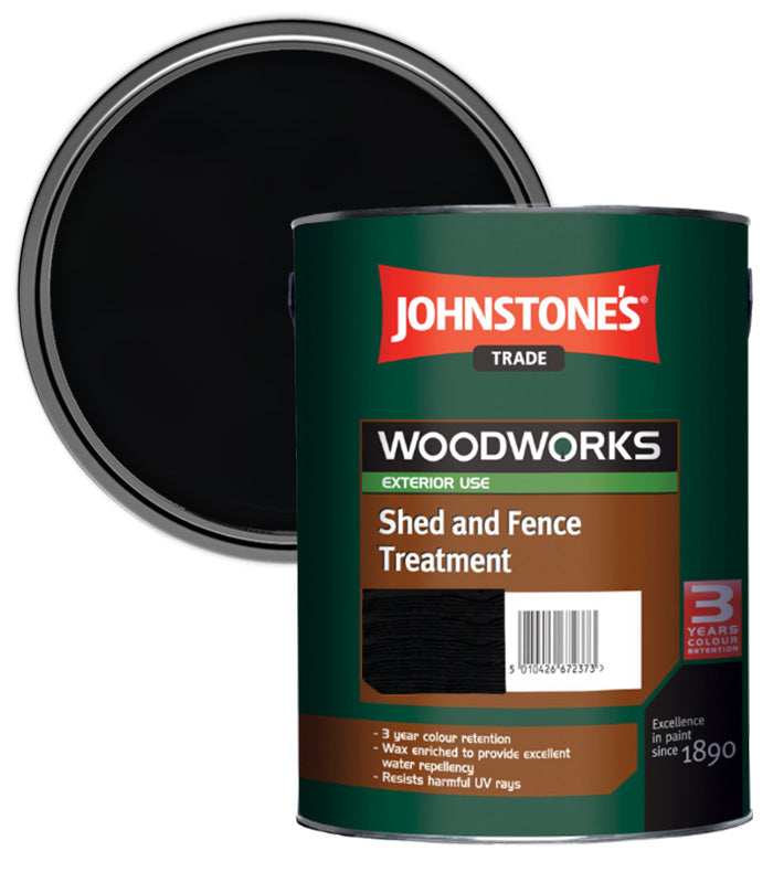 Johnstones Trade Woodworks Shed and Fence Paint - 5 Litre - Ebony