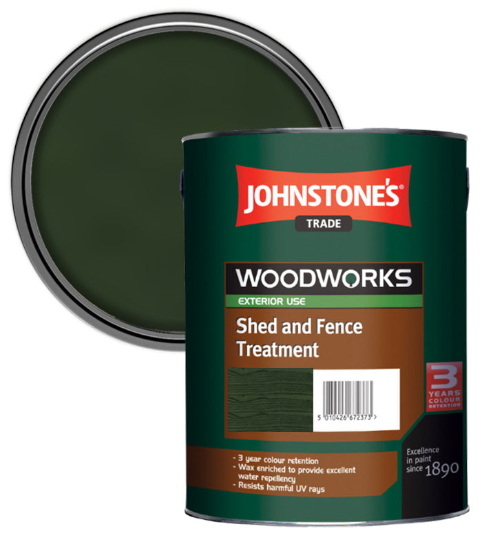 Johnstones Trade Woodworks Shed and Fence Paint - 5 Litre - Green