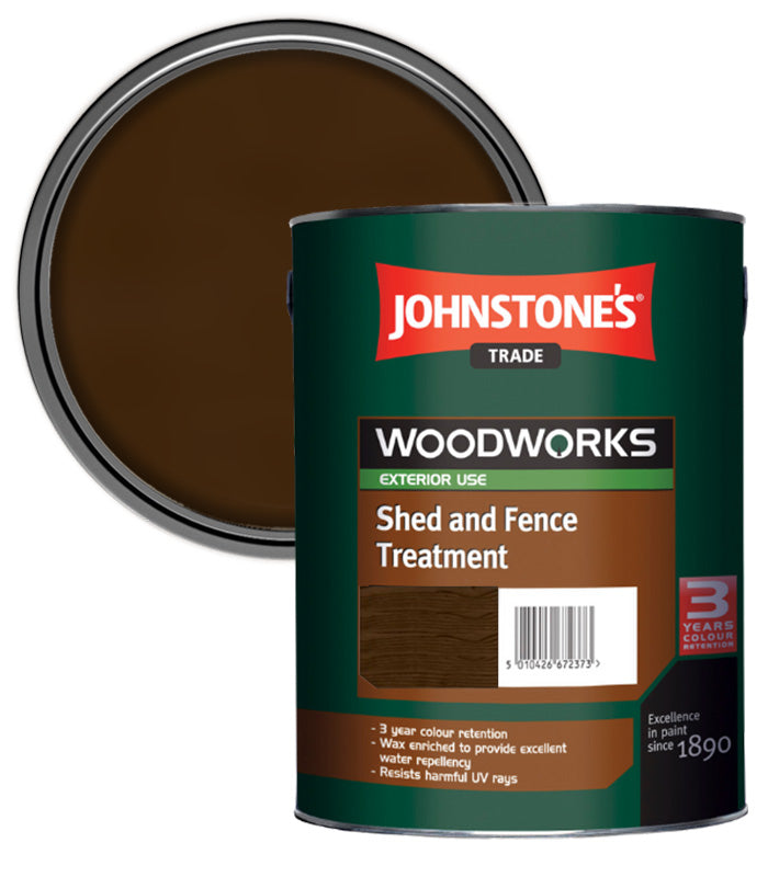 Johnstones Trade Woodworks Shed and Fence Paint - 5 Litre - Light Brown